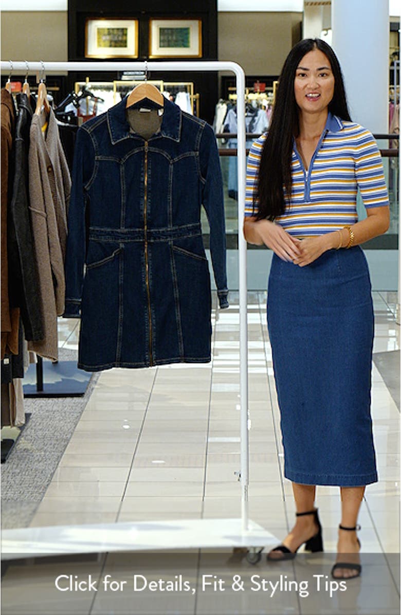 Retro Long Sleeve Denim Minidress, sales video thumbnail