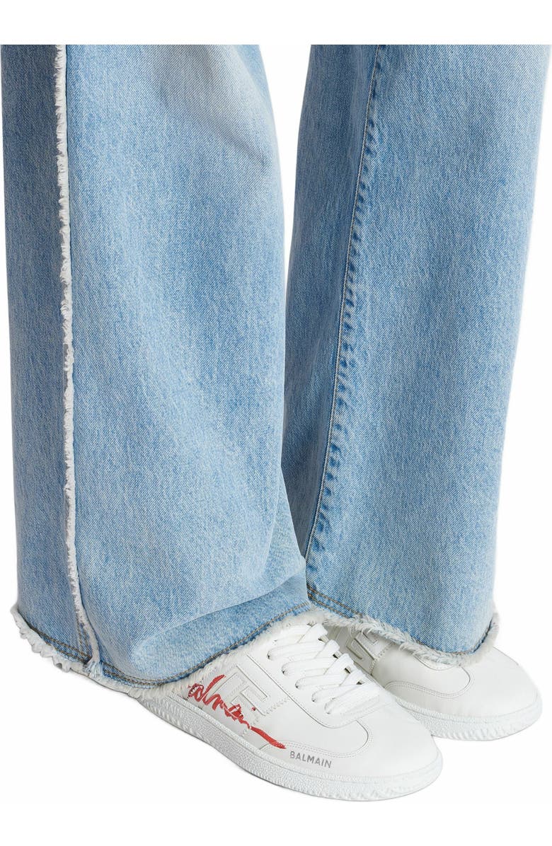 Balmain Leather Balmain Swan Lipstick Trainers, Alternate, color,