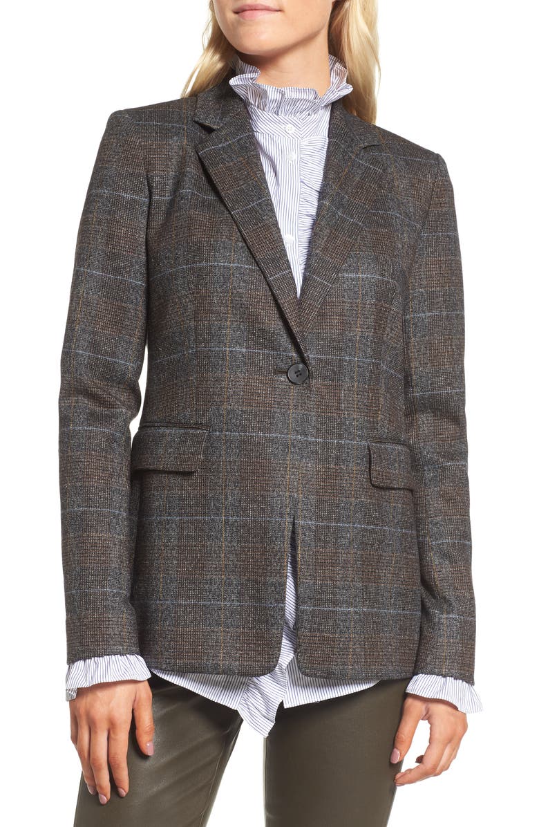 Nordstrom Signature Elbow Patch Plaid Jacket, Alternate, color, 