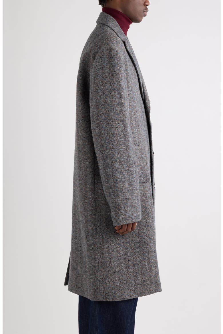 Rustic Wool Coat, Alternate, color, TURQUOISE
