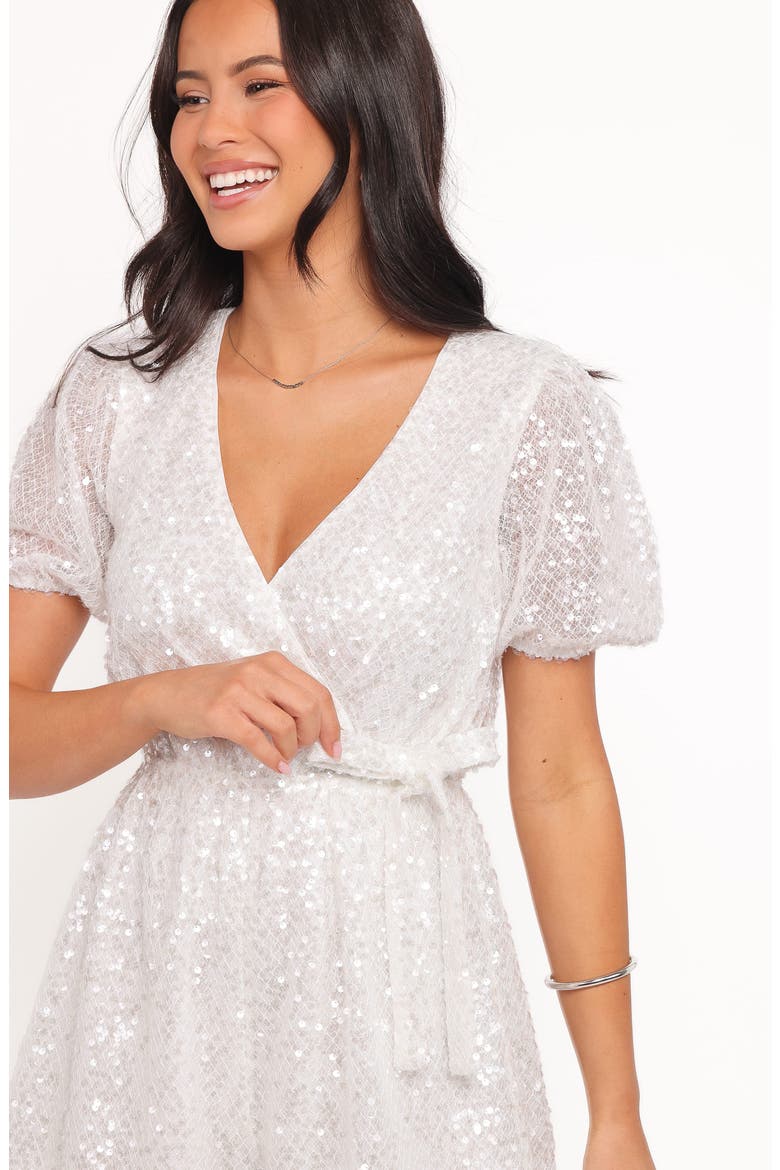 Varity Puff Sleeve Romper, Alternate, color, WHITE