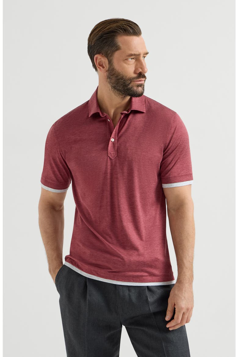 Jersey polo shirt, Main, color, Coral