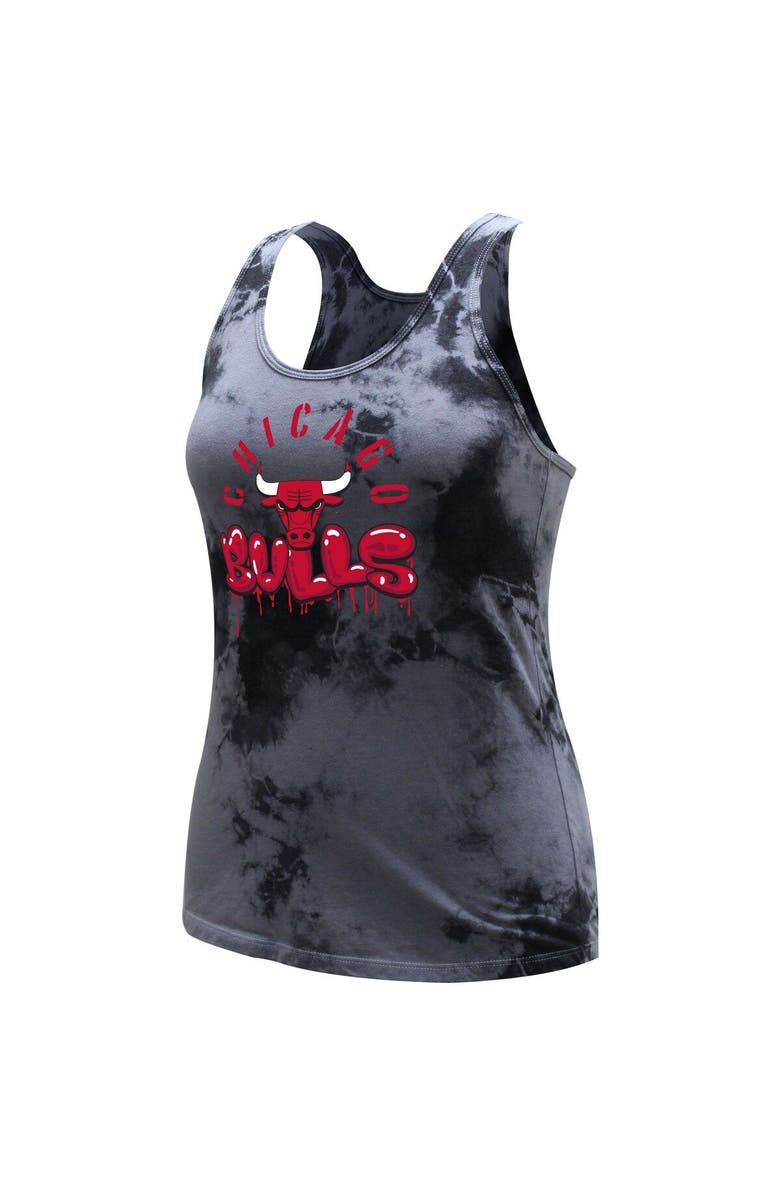 Stadium Essentials Women's Stadium Essentials  Charcoal Chicago Bulls Street Art Dark Crystal Washed Tank Top, Alternate, color, Charcoal