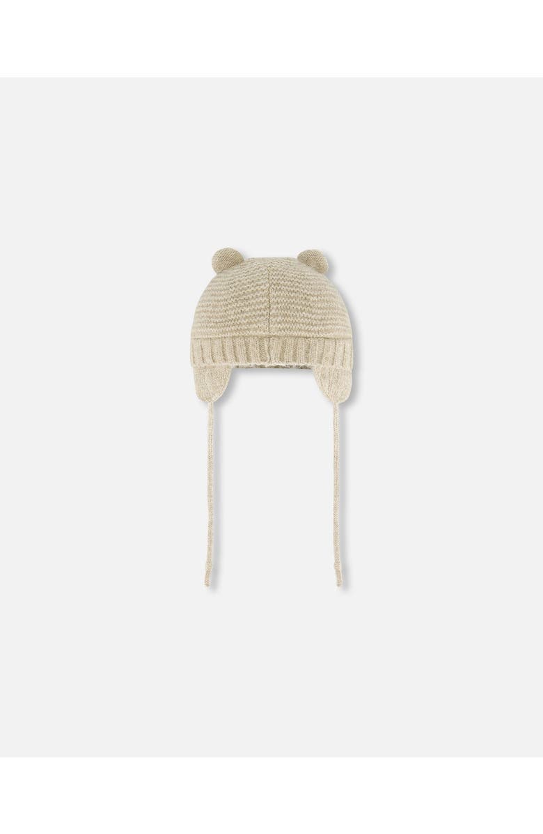 Deux par Deux Baby Unisex Knit Hat With Ears Beige, Alternate, color, Pine Bark