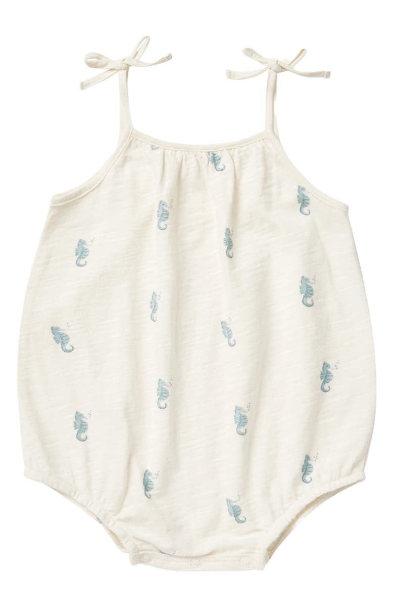 Rylee + Cru Nala Seahorse Print Cotton Bubble Romper, Main, color, 