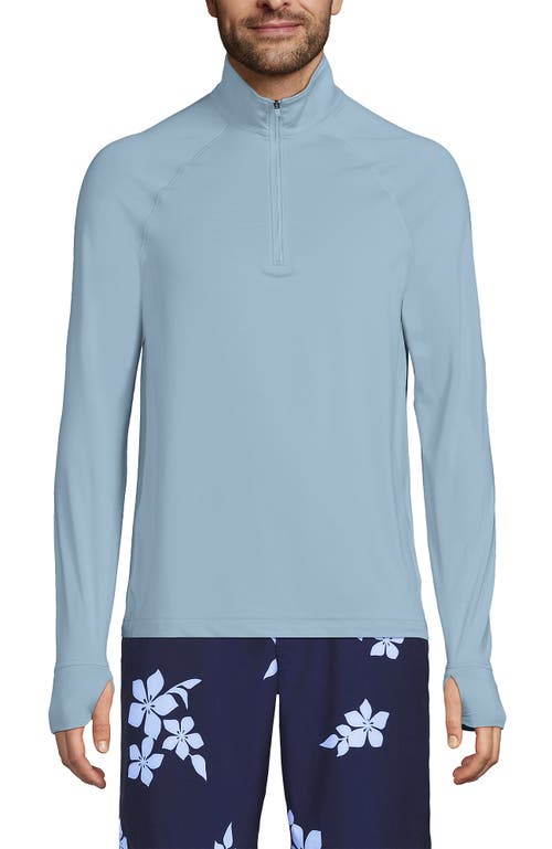 LANDS' END LANDS' END UPF 50 COOLING QUARTER ZIP MOCK NECK RASH GUARD SHIRT