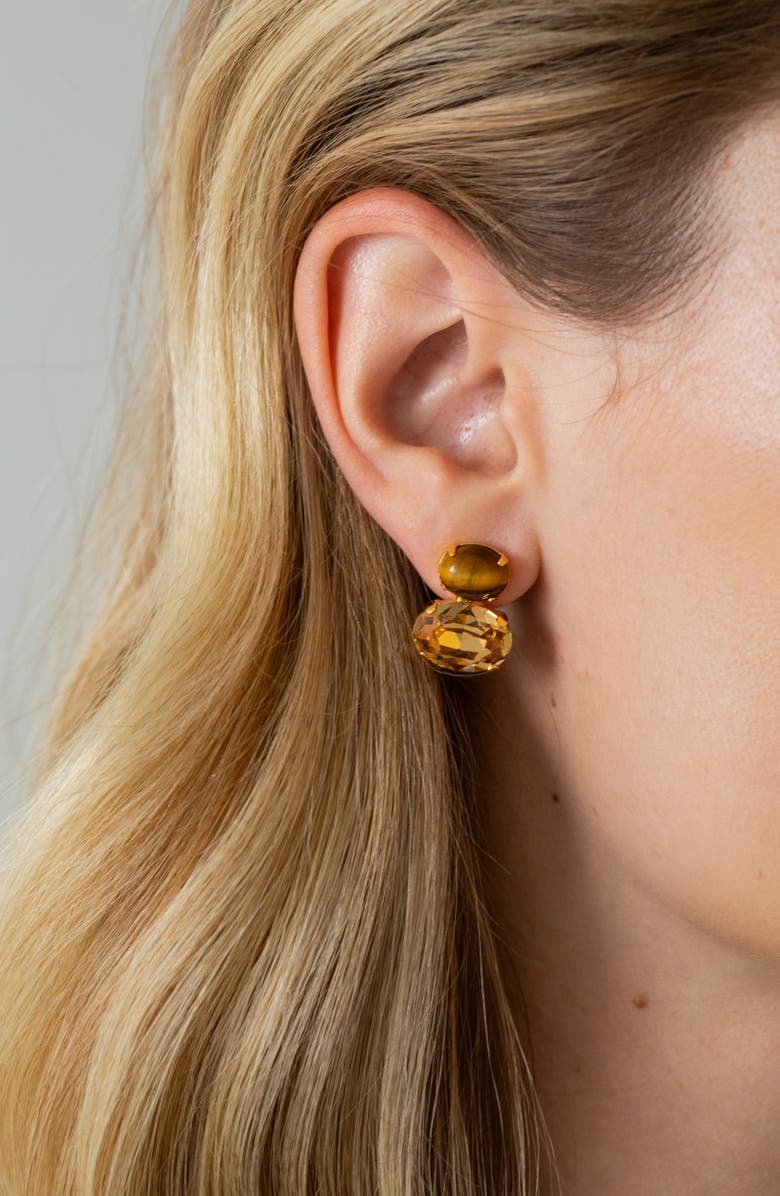 Jennifer Behr Yvette Earrings, Alternate, color, Tigers Eye