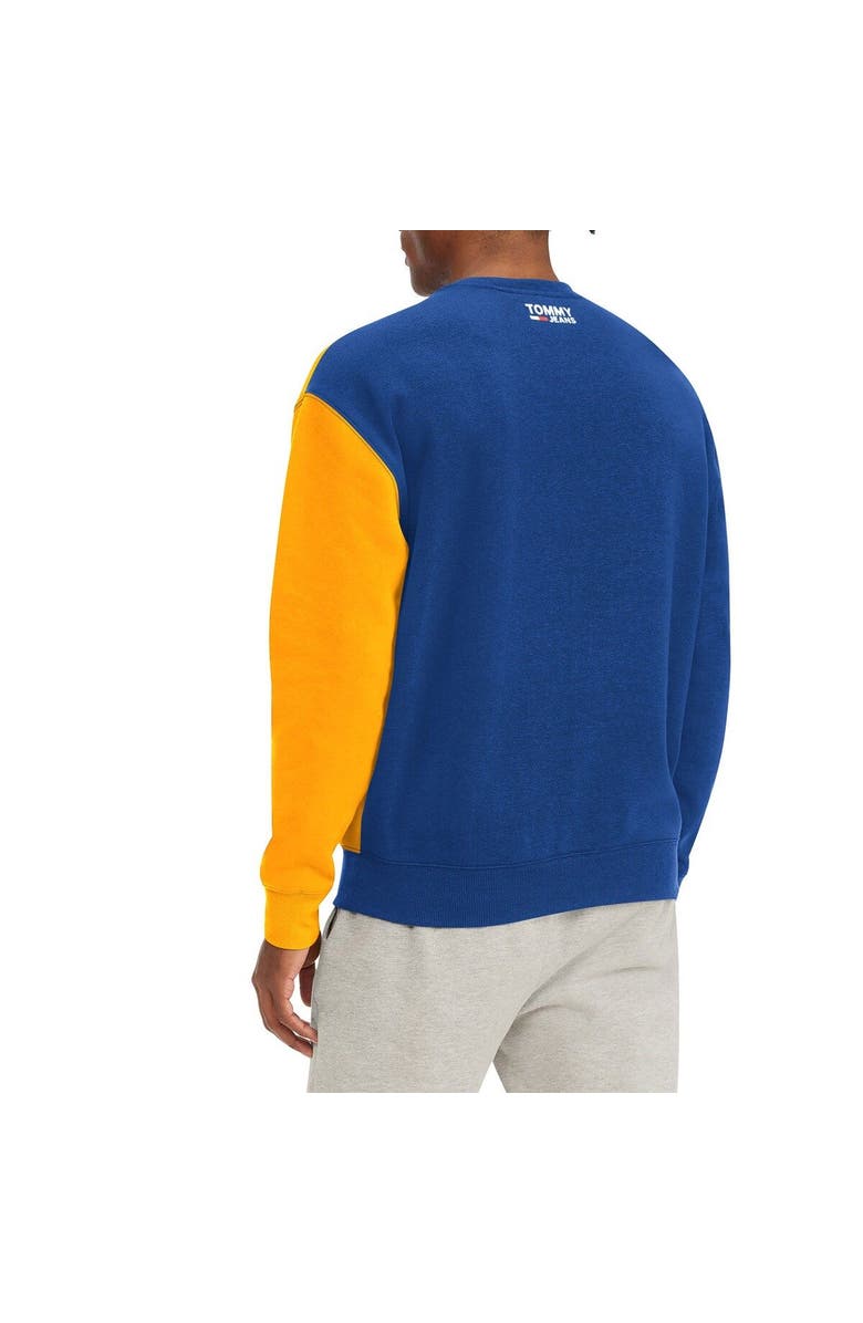 TOMMY JEANS Men's Tommy Jeans Royal/Yellow Golden State Warriors Keith Split Pullover Sweatshirt, Alternate, color, Royal