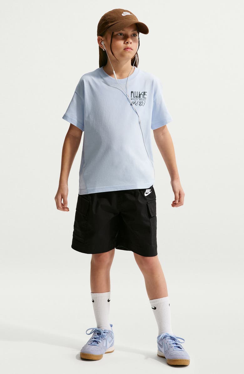 Nike Kids' Max90 Swoosh Sounds Graphic T-Shirt, Main, color, Hydrogen Blue