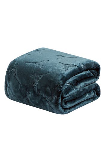 Luxury Home Contemporary Embossed Eiffel Tower Throw Blanket