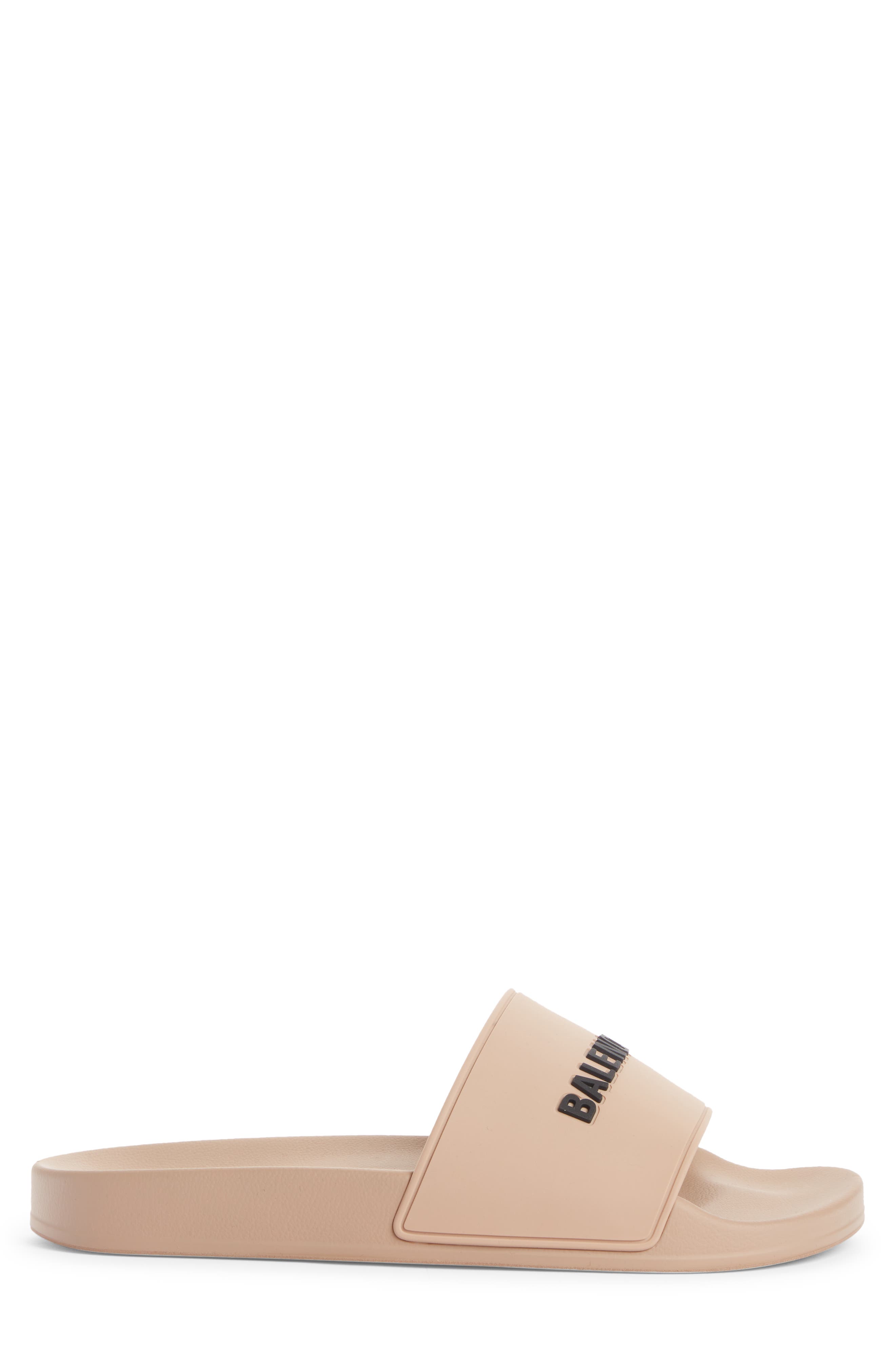 Logo Slide Sandal, Alternate, color, BEIGE/ BLACK
