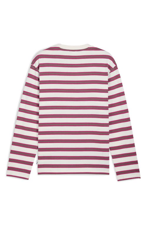 Puma Machts Mit Qualitat Stripe Long Sleeve Cotton T-shirt In White