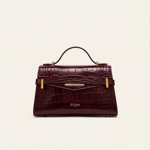 Mi Croc Embossed Leather Top Handle