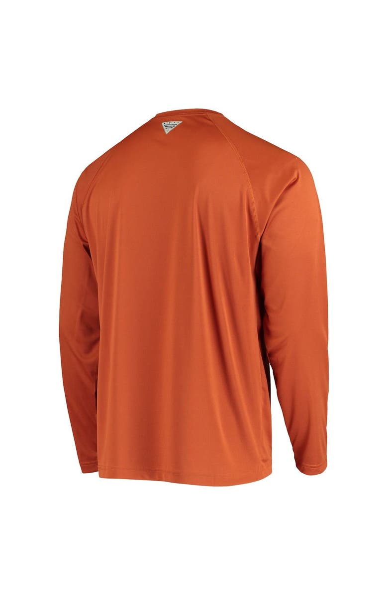 Columbia Men's Columbia Texas Orange Texas Longhorns Terminal Tackle Omni-Shade Raglan Long Sleeve T-Shirt, Alternate, color, Burnt Orange