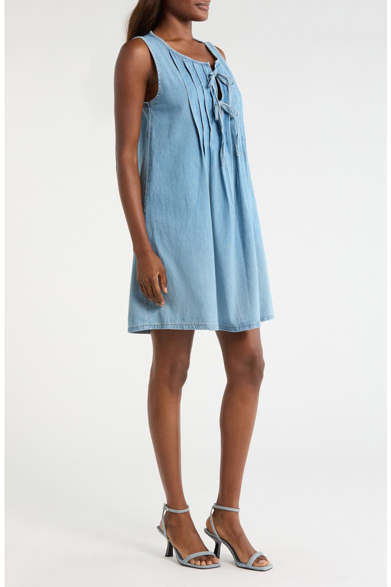 Pintuck Denim Dress, Alternate, color, NICE OUT WASH
