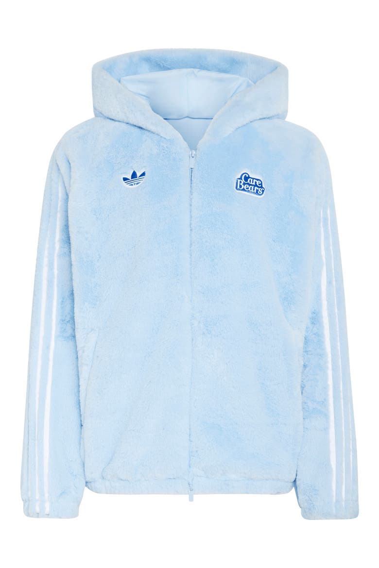 Care Bears Full Zip Faux Fur Hoodie, Alternate, color, CLEAR SKY