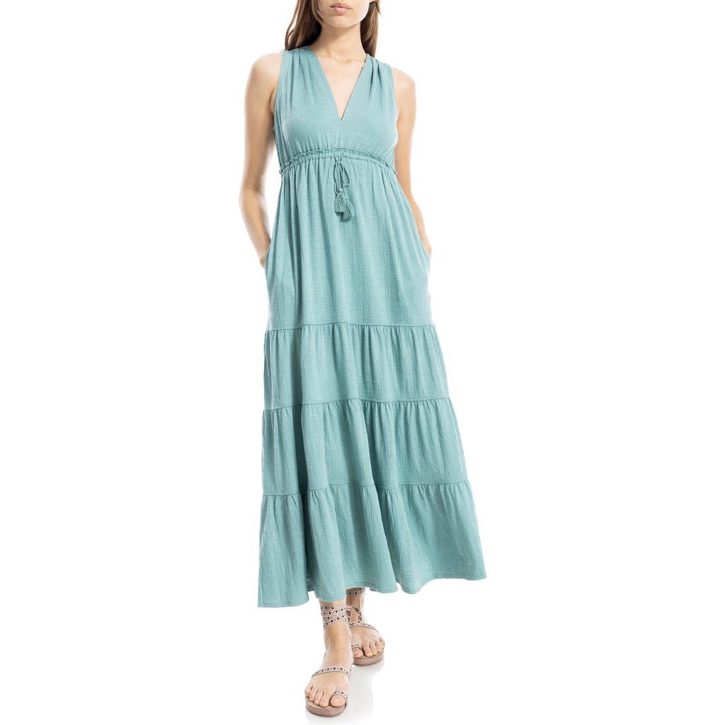Max Studio Tassel Tie Maxi Dress In Green