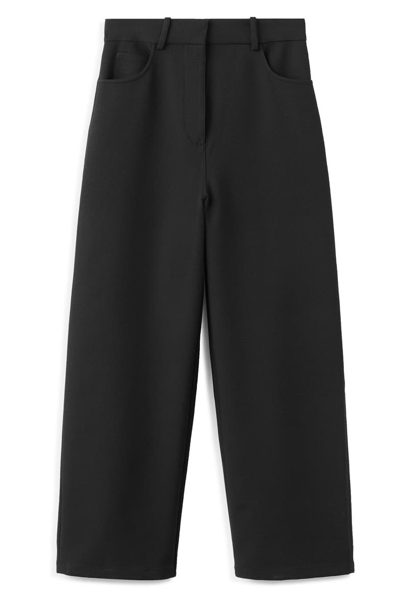 Crop Straight Leg Pants, Main, color, BLACK