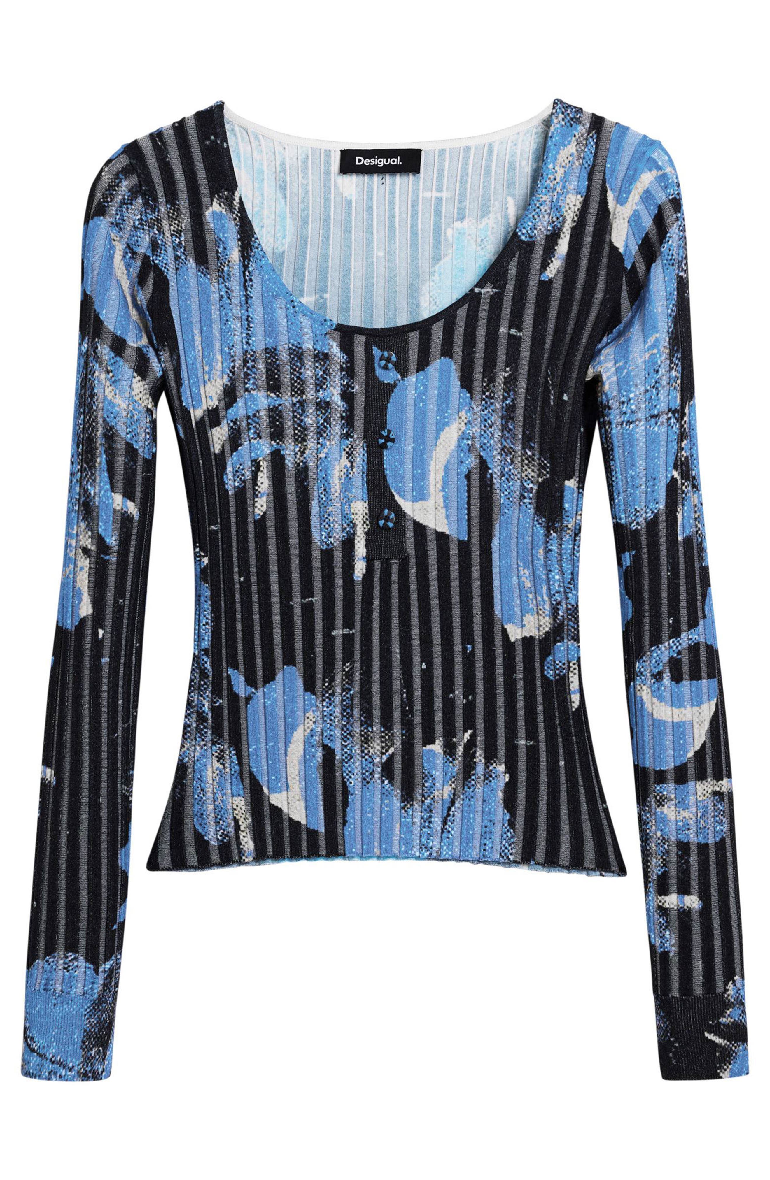 Abstract Print Rib Top (Women) | Nordstrom