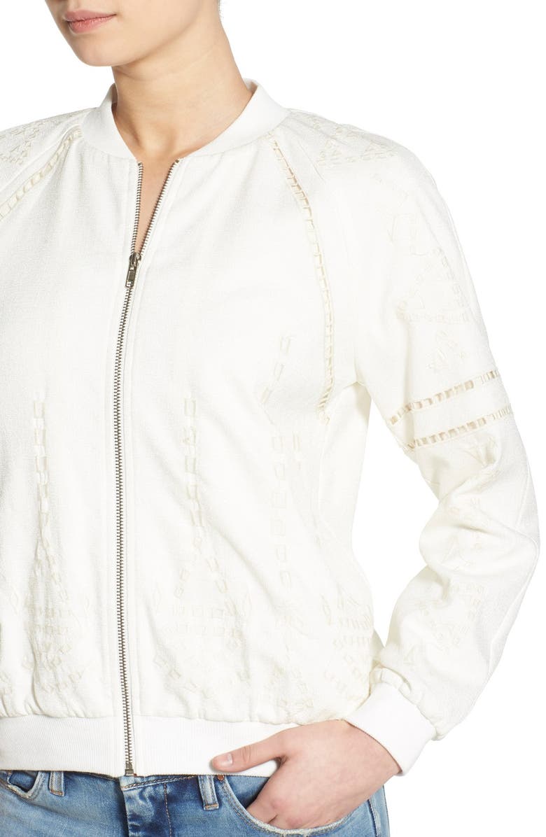 J.O.A. Embroidered Bomber Jacket, Alternate, color,