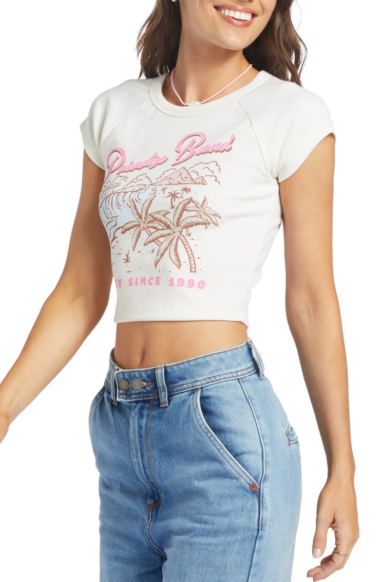 Roxy Paradise Bound Crop Graphic T-Shirt, Alternate, color,