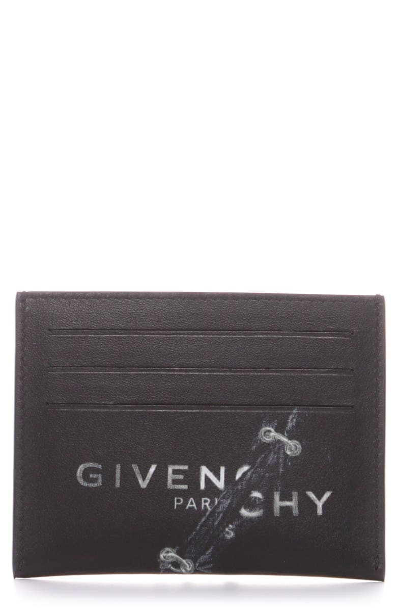 Givenchy Trompe l'Oeil Ring Logo Leather Card Case, Main, color,