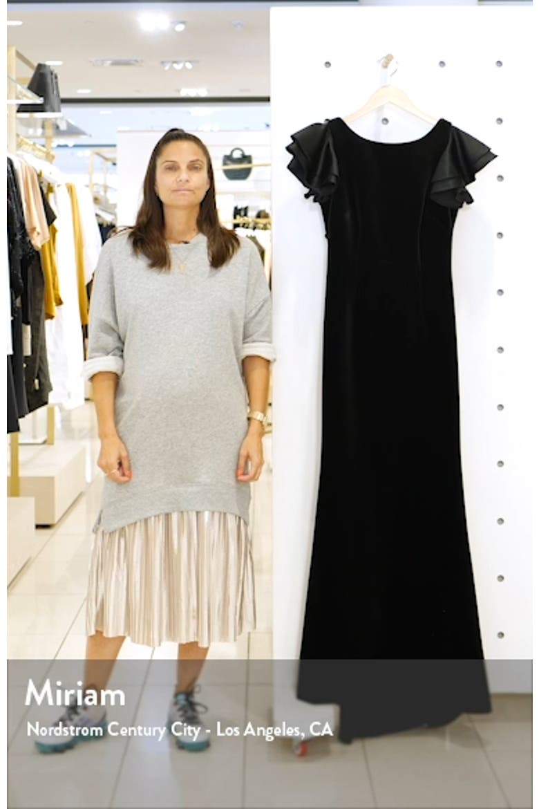 Satin Sleeve Velvet Trumpet Gown video