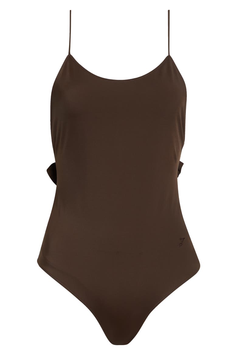 The Cabana Ruffle One-Piece Swimsuit, Alternate, color, BROWN
