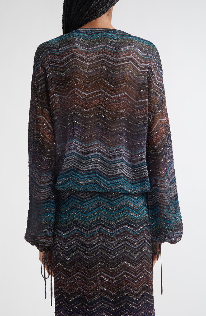 Missoni Zigzag Metallic Sequin Sweater, Alternate, color, Dark Blue Tones
