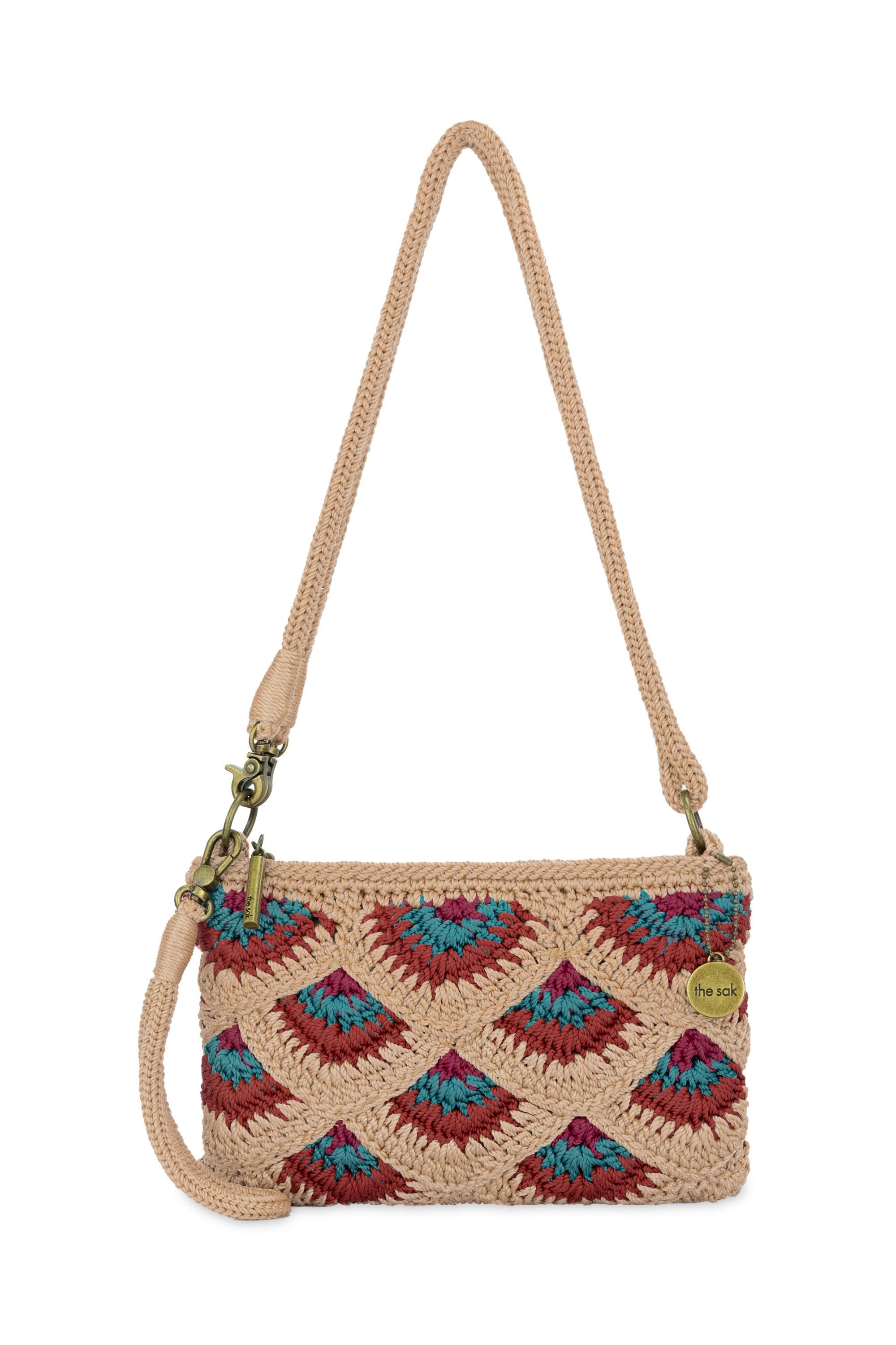 The Sak Vita Hand Crochet Crossbody Wristlet, Main, color, Bamboo Mermaid