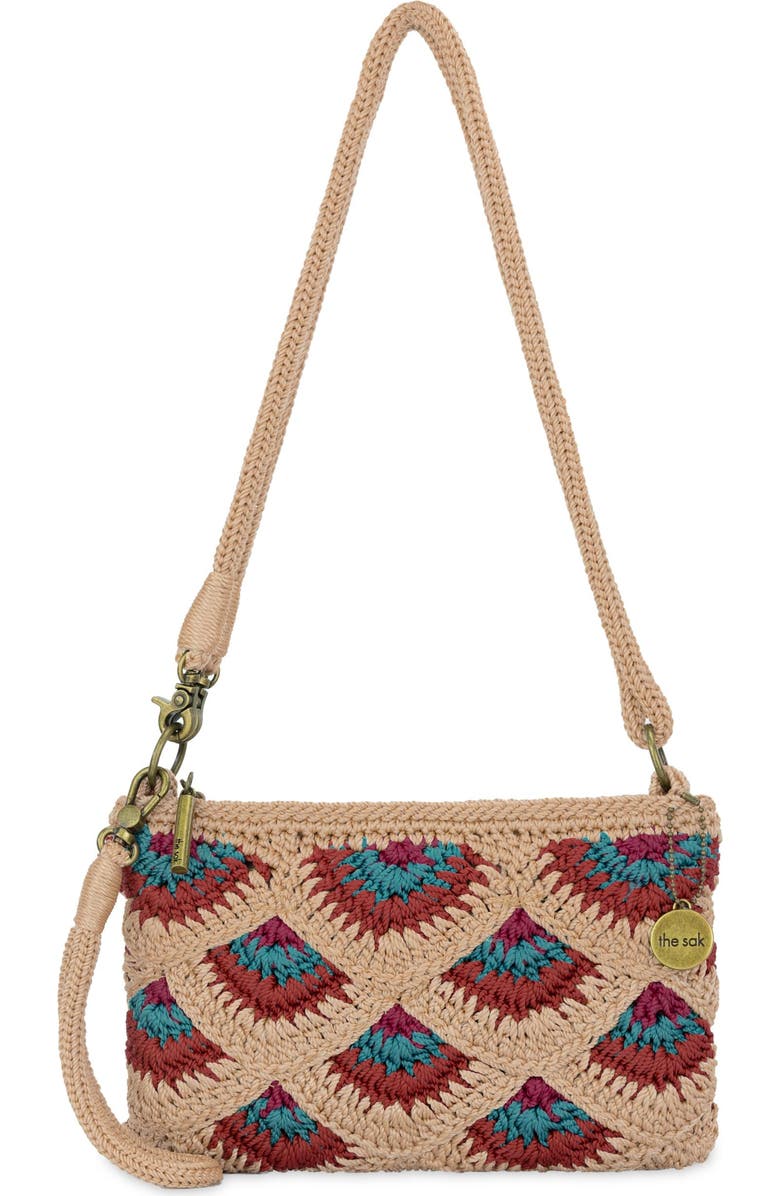 The Sak Vita Hand Crochet Crossbody Wristlet, Main, color, Bamboo Mermaid
