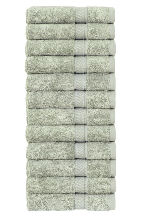 LINUM HOME TEXTILES 100% Turkish Cotton Sinemis Terry Washcloths - Set of 12