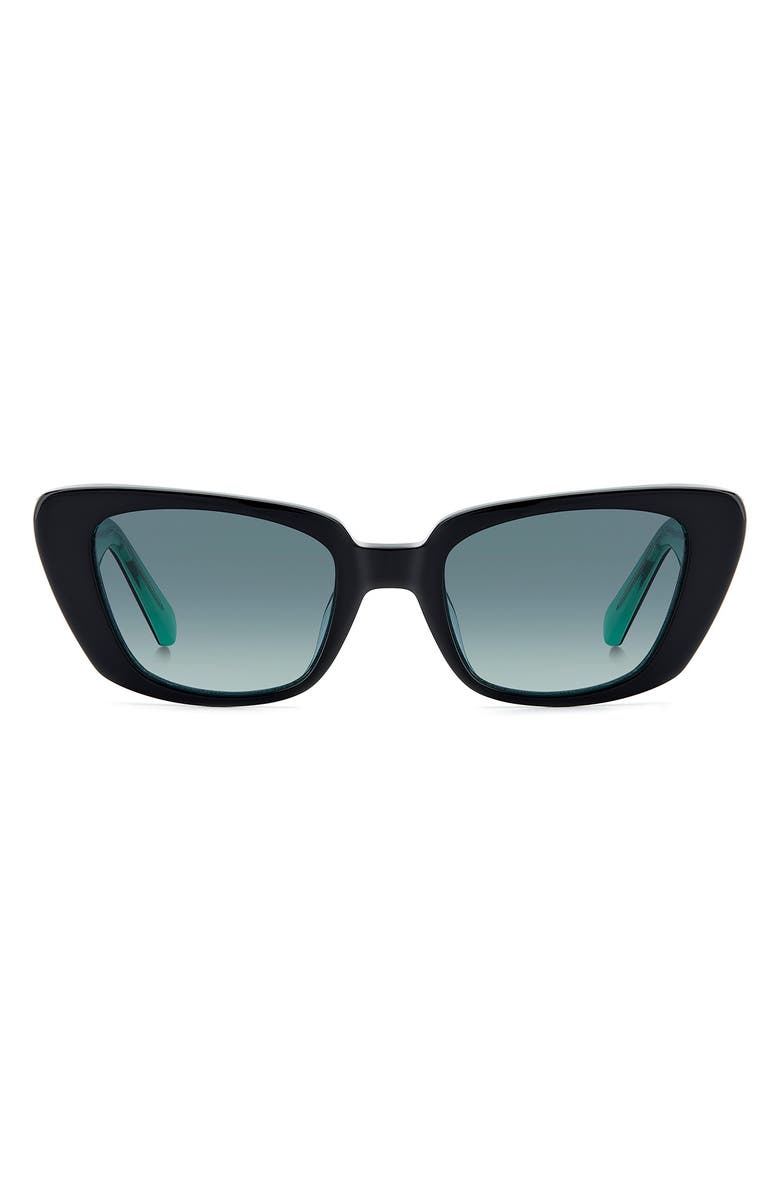 Kate Spade 51mm fabia cat eye sunglasses, Main, color, Black Green
