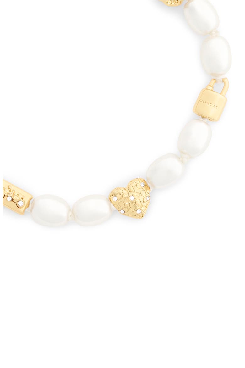 Iconic Faux Pearl Station Bracelet, Alternate, color, PEARL/ GOLD