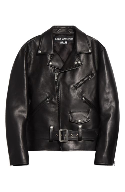 Junya Watanabe Leather Biker Jacket In Black