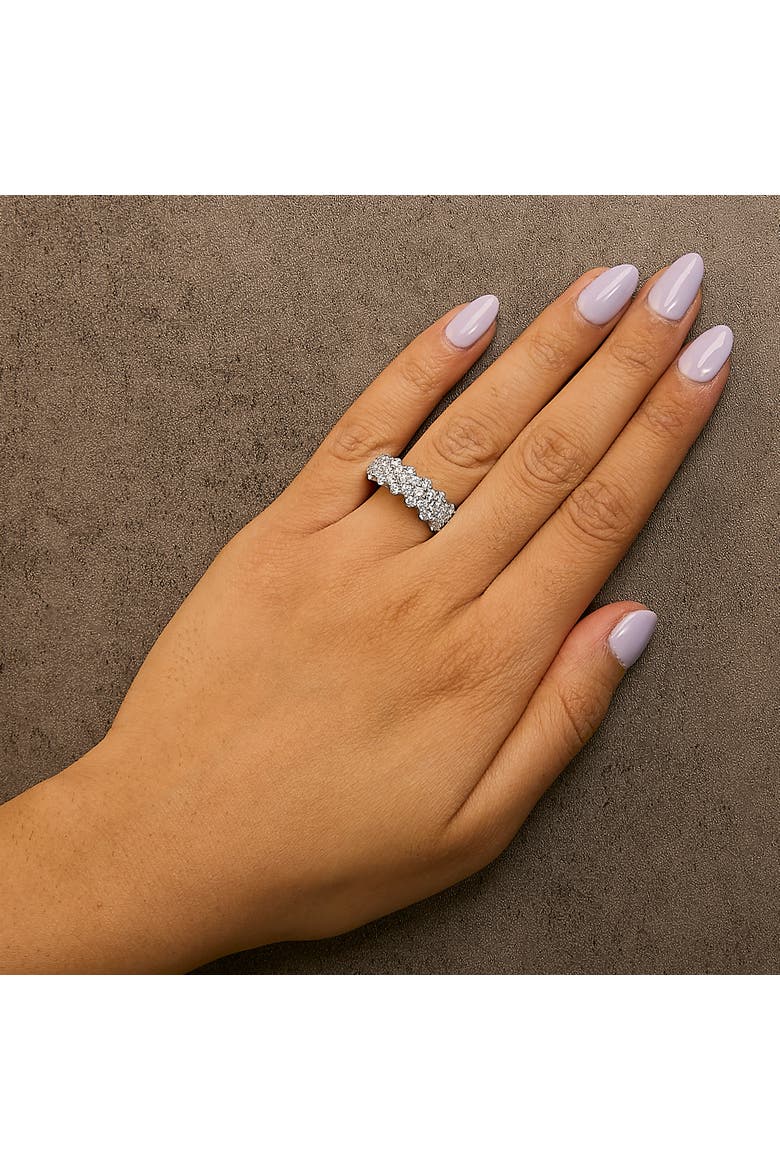 Silver 2.0 cttw Lab Grown Diamond Scattered Band Ring, Alternate, color, White