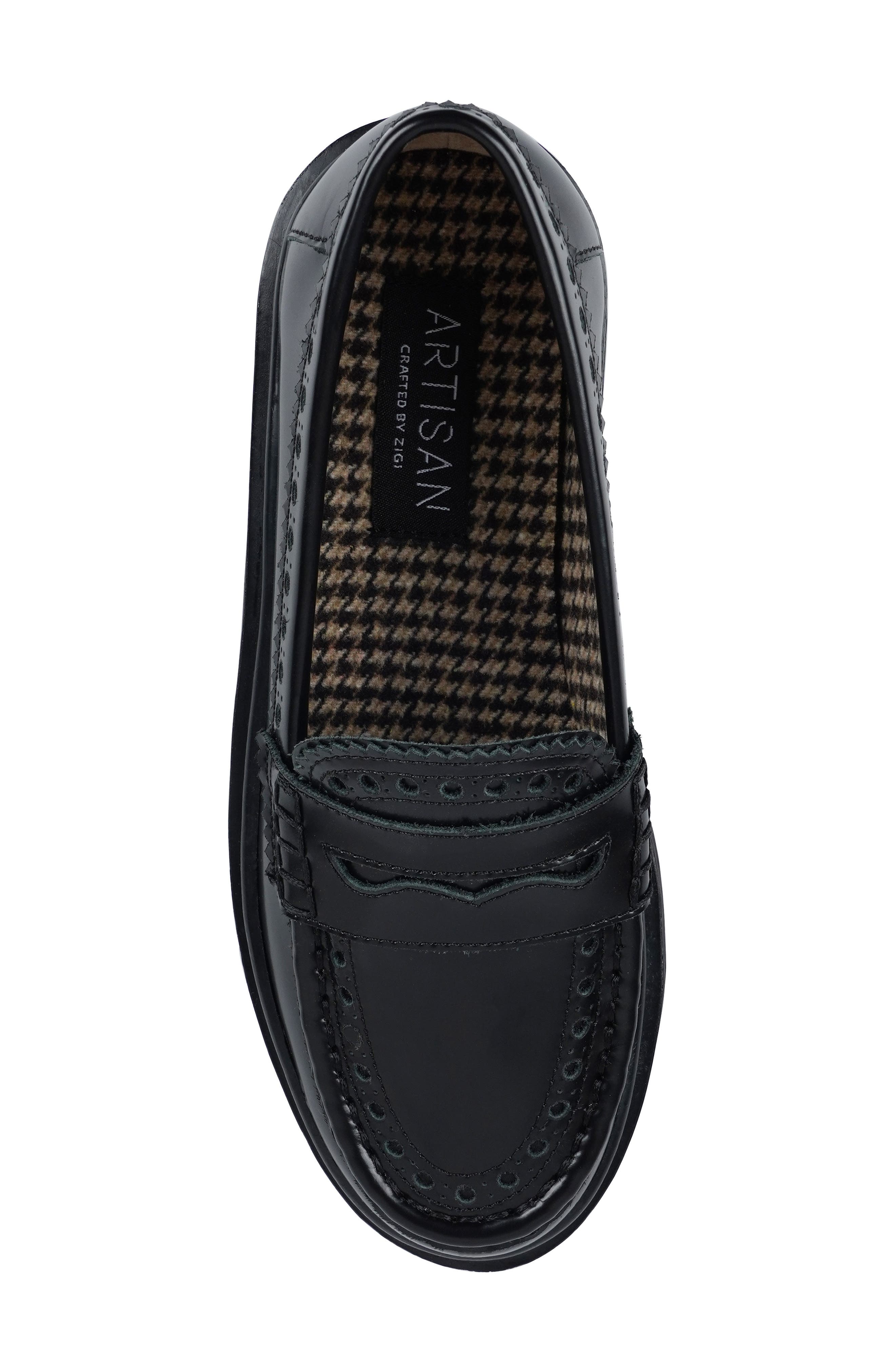 Artisan Crafted By Zigi Nayomy Lug Sole Penny Loafer, Alternate, color, Black