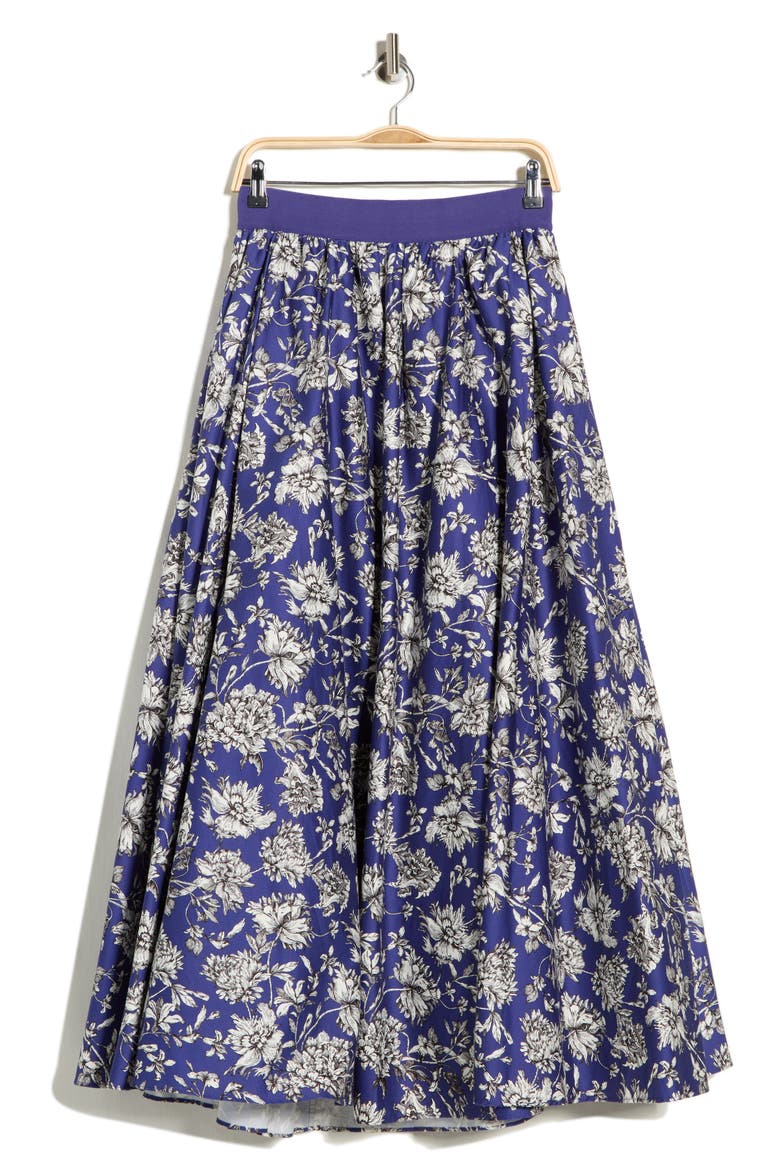 Nilda Maxi Skirt, Alternate, color, BLOOMING WILD INDIGO