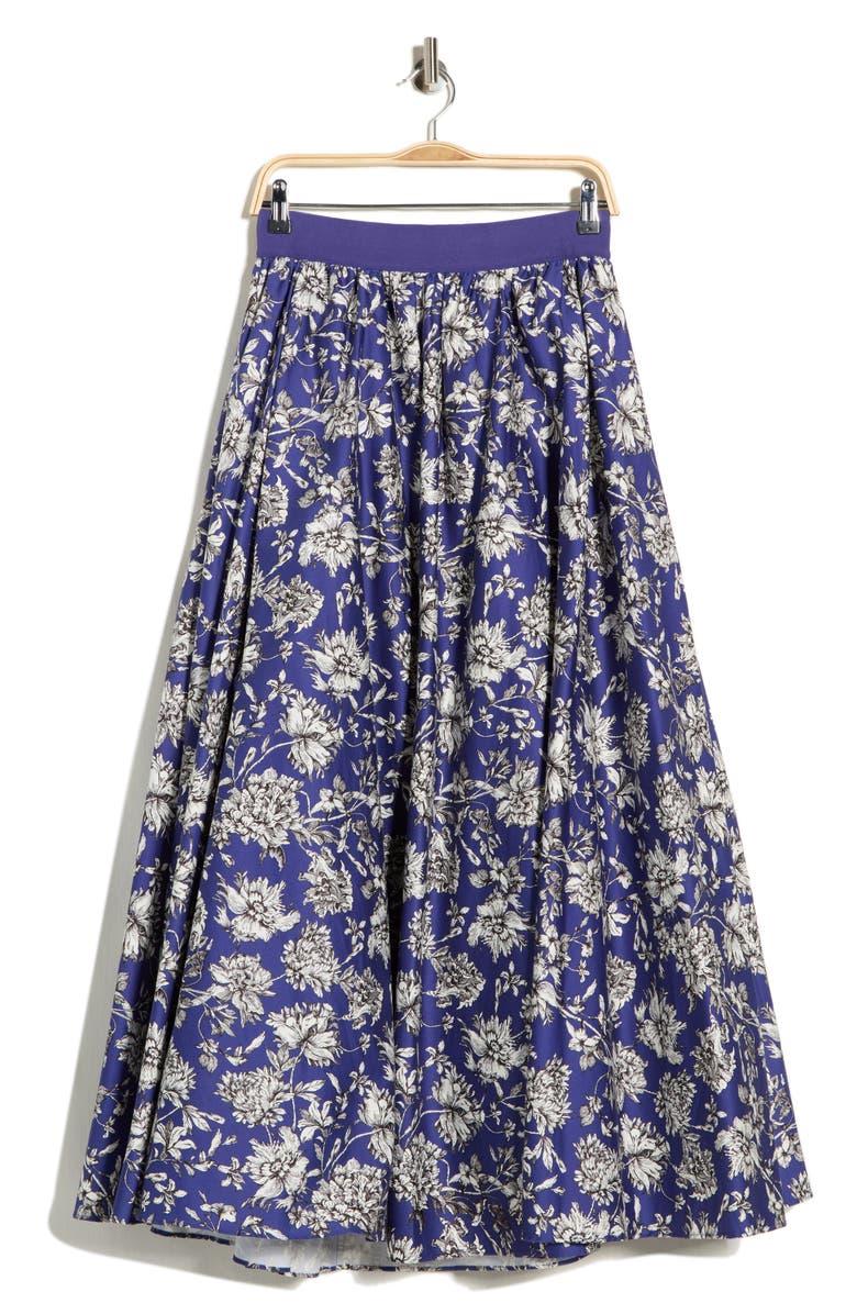 Alice + Olivia Nilda Maxi Skirt, Main, color, Blooming Wild Indigo