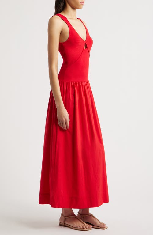 Rails Raquel Mixed Media Maxi Dress In Cherry