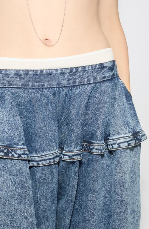 Shop Alaïa Basque Jeans In Bleu Neige