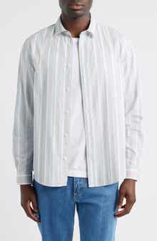 Shelly Stripe Cotton Poplin Button-Up Shirt