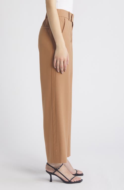 Frame Easy Slim Wool Blend Crop Pants In Light Camel