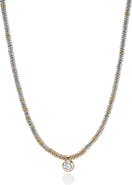 John Hardy JH Lovestruck Sterling Silver & 14k Gold Lab Grown Diamond Heishi Pendant Necklace