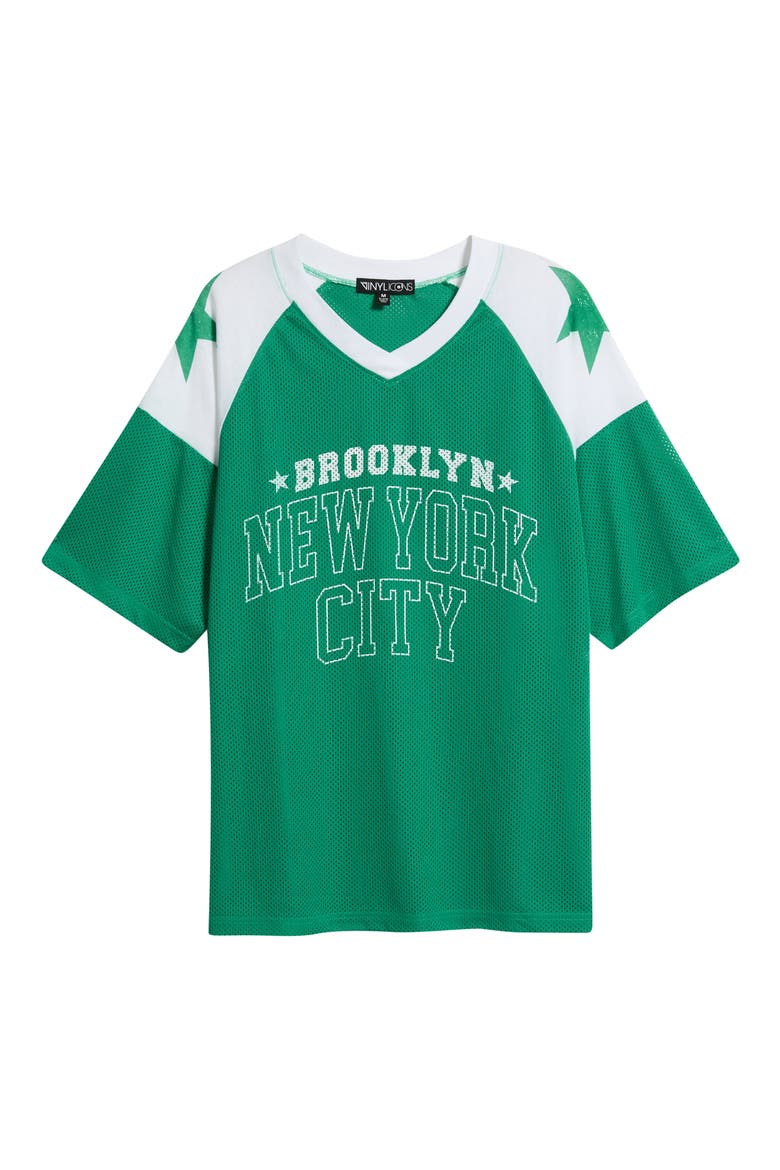 Brooklyn New York City Graphic Mesh T-Shirt, Alternate, color, GREEN