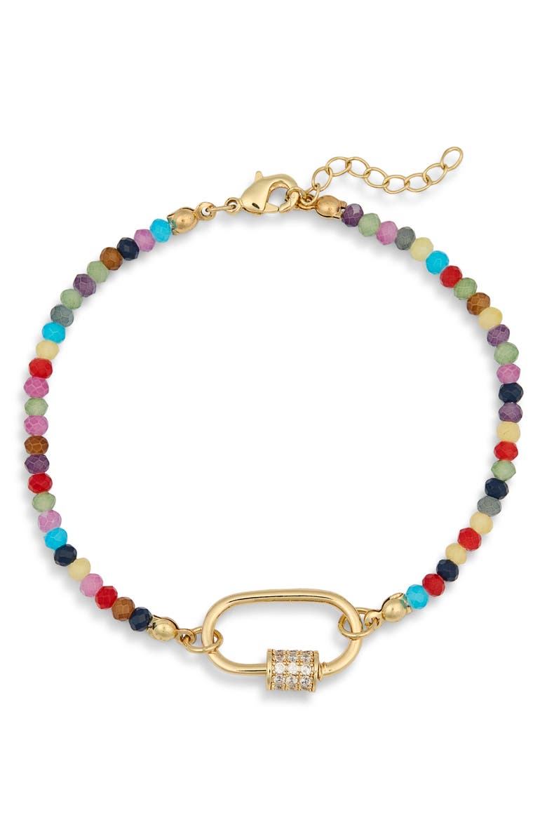Leith Pavé Carabiner Beaded Bracelet, Alternate, color, 