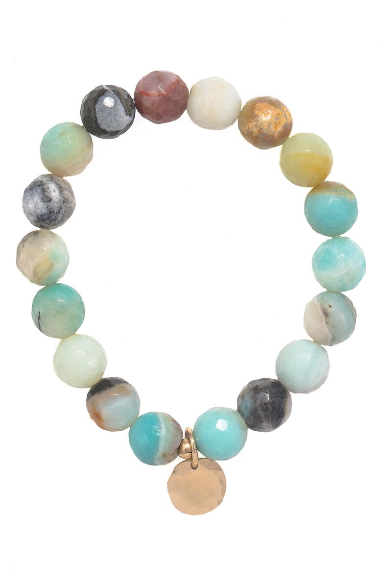 Teressa Lane Jewelry 14K Gold-Fill Stone Stretch Bracelet, Main, color, 