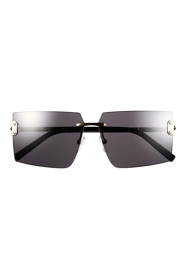 62mm Rectangular Sunglasses, Main, color, GOLD / SMOKE