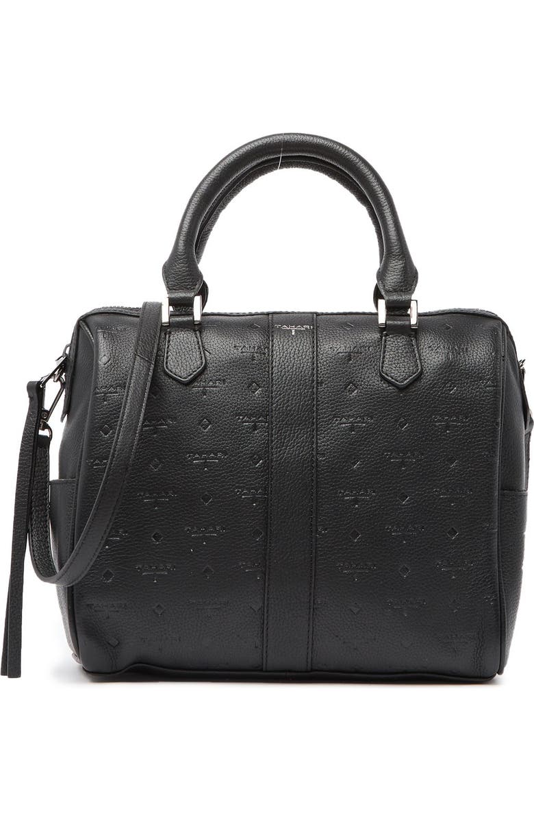 T Tahari Logo Leather Satchel, Alternate, color,