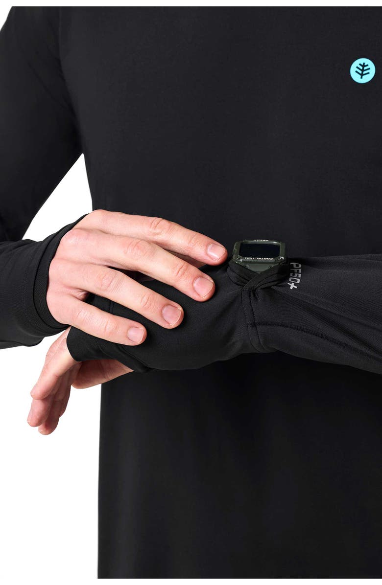 Coolibar Men's Performance Sun Hoodie - UPF 50+ Sun Protection - Agility, Alternate, color, Black